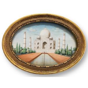Miniature - View Of The Taj Mahal Agra In India Late 19th